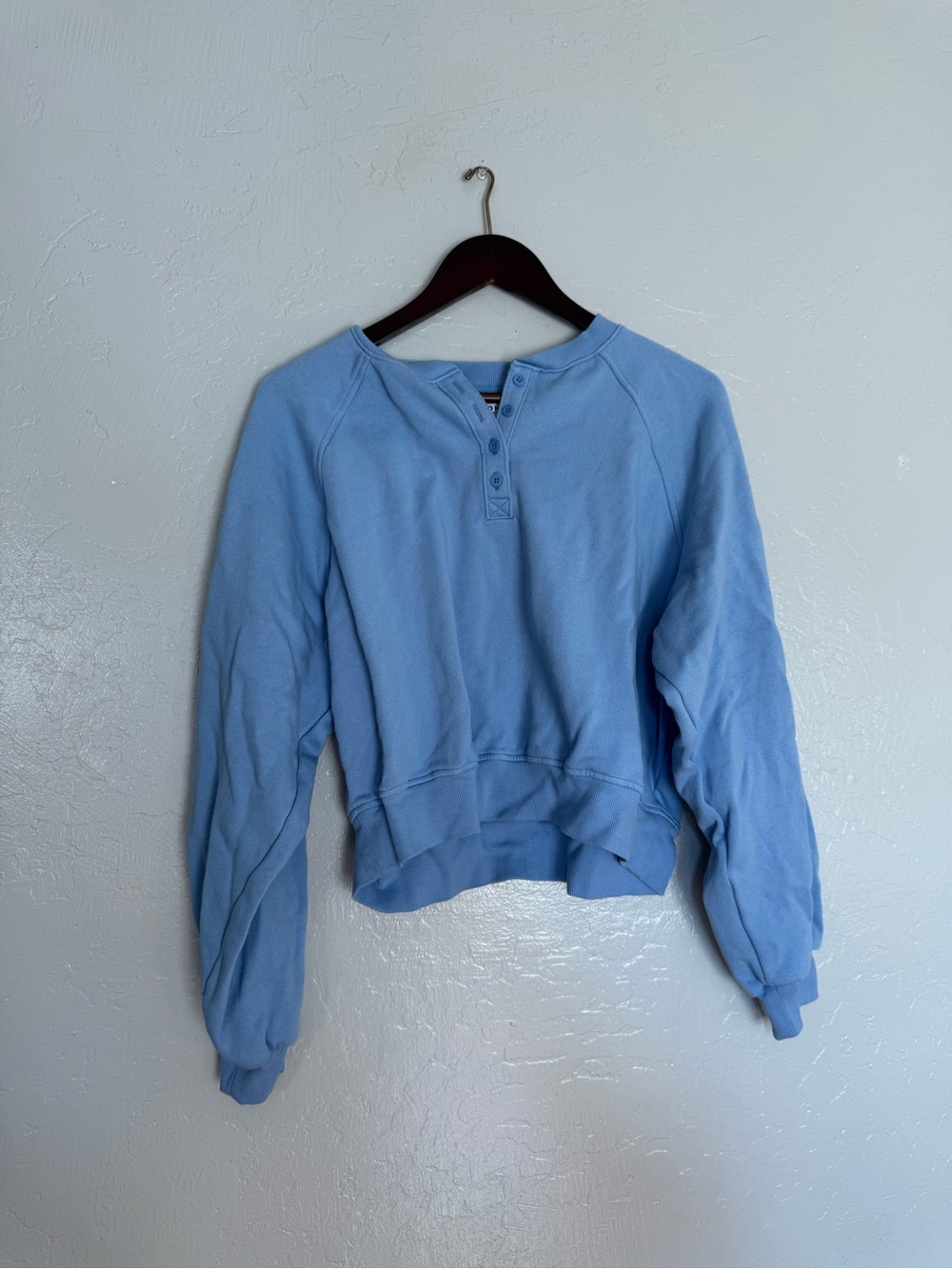 Old Navy Light Blue Henley Sweatshirt